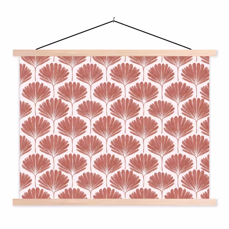 Waaier - Motief - Terra textielposter latten blank klein 122 -3d
