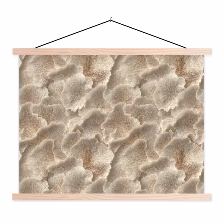Waaierstructuren - Beige - Vezeltextuur textielposter latten blank klein 122 -3d