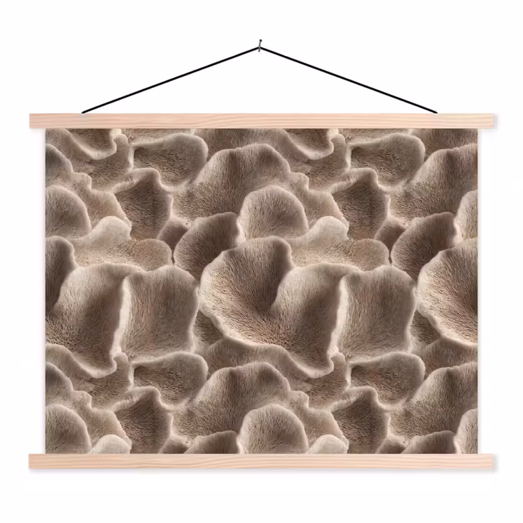 Waaiervorm - Beige - Vezel textuur textielposter latten blank klein 122 -3d