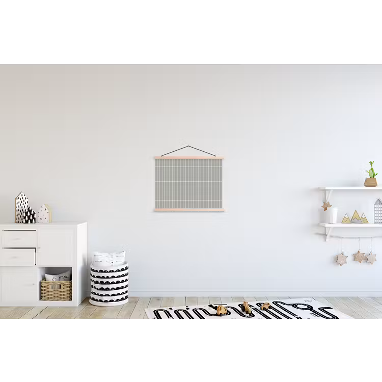 Wandtegel - Verticaal - Lichtgrijs textielposter latten blank klein 122 -kinderkamer