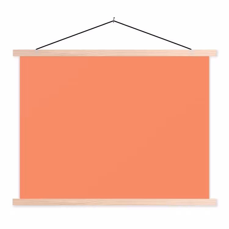 Warm - Clay - Terracotta textielposter latten blank klein 122 -3d