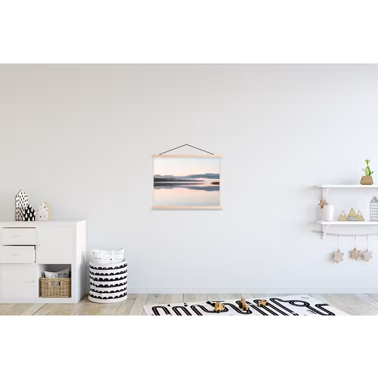 Water - Bomen - Mistlaag textielposter latten blank klein -kinderkamer