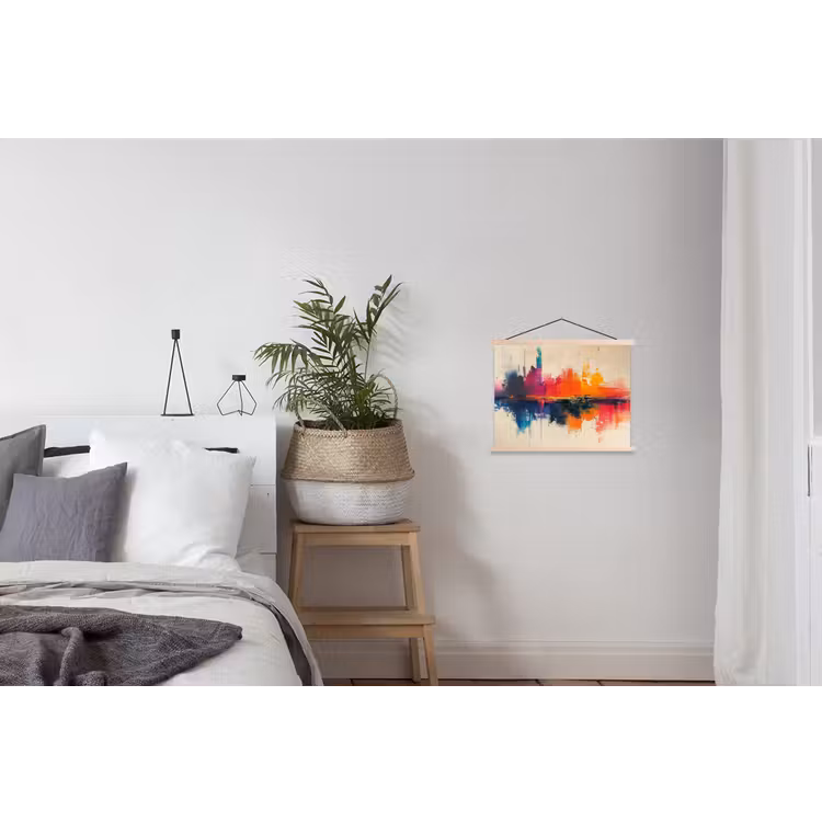 Watercolor - Kunst - Modern textielposter latten blank klein -woonkamer