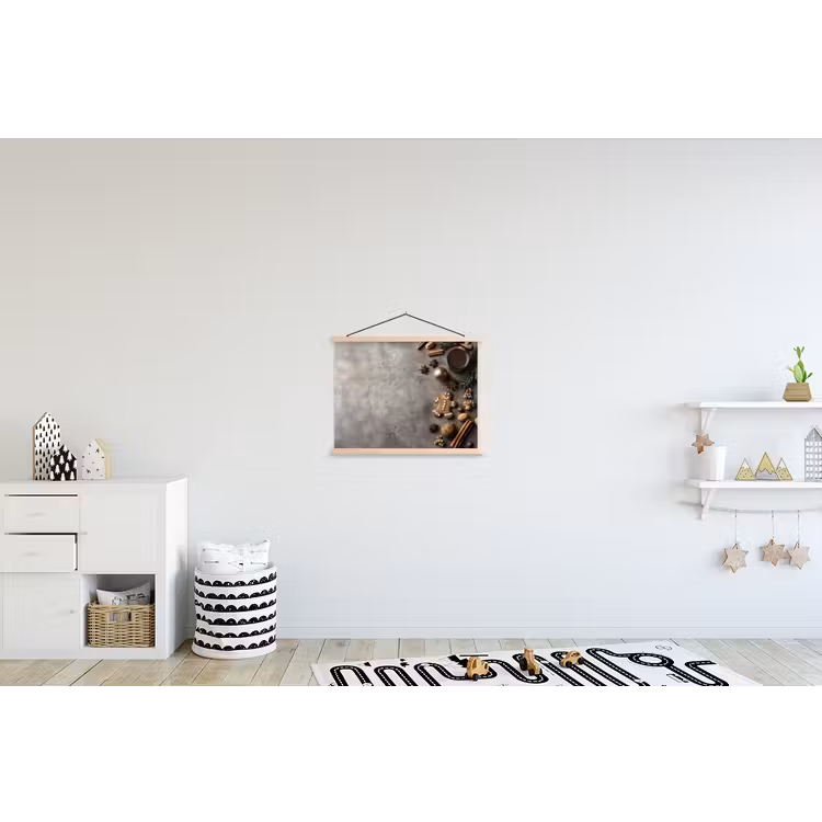 Winter - Kerst - Beton - Gingerbread man textielposter latten blank klein -kinderkamer