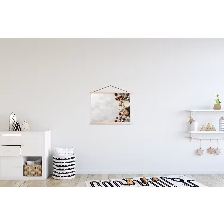 Winter - Kerst - Specerijen - Wit textielposter latten blank klein -kinderkamer