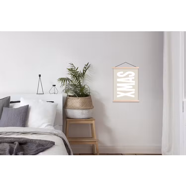 Xmas - Kerst - Japandi - Kerstversiering textielposter latten blank klein -woonkamer
