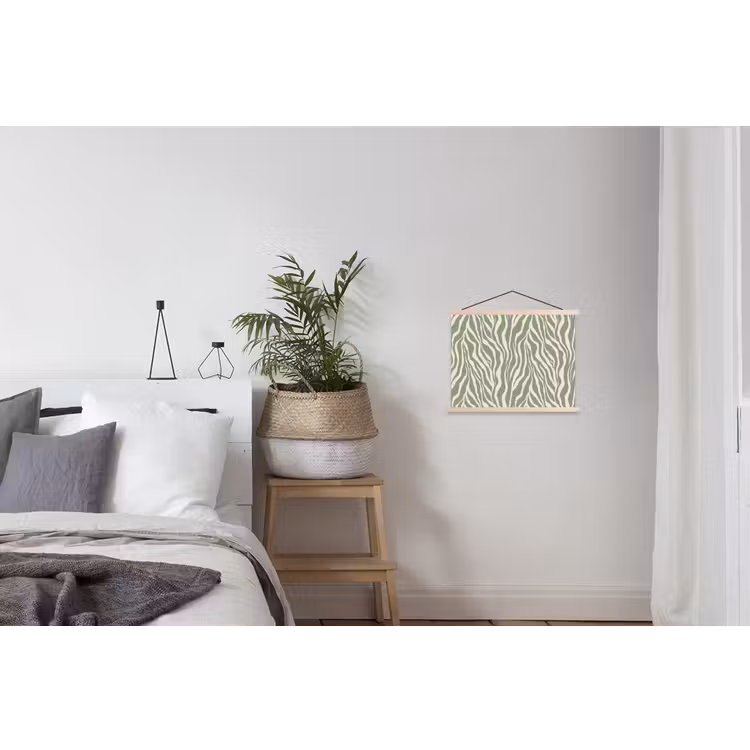 Zebra - Motief - Groen textielposter latten blank klein 122 -woonkamer