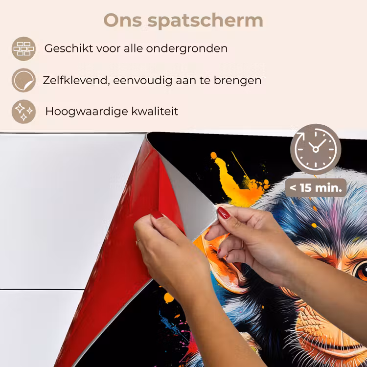 Aap - Graffiti - Kleurrijk - Bananen - Modern keuken achterwand spatscherm klein -spatscherm_NL