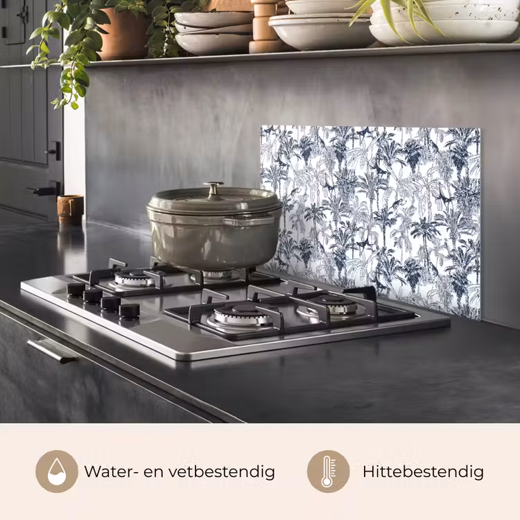 Aap - Jungle - Blauw keuken achterwand spatscherm klein 900 -usp_NL