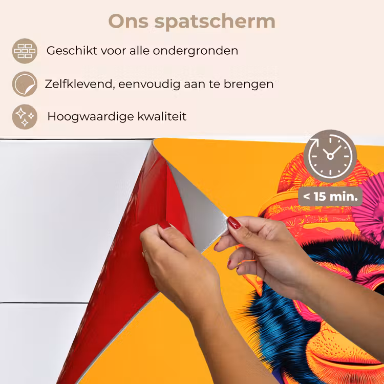 Aap - Kimono - Bloemen - Hoofdtooi keuken achterwand spatscherm klein -spatscherm_NL