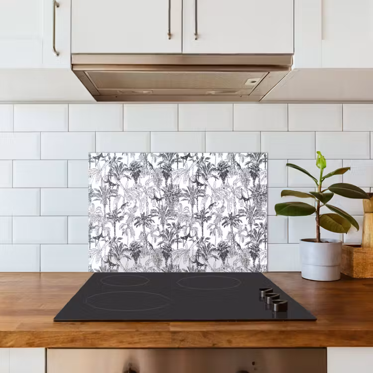 Aap - Oerwoud - Abstract - Grijs keuken achterwand spatscherm klein 900 -sfeer2
