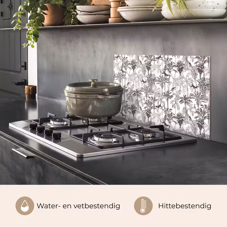 Aap - Oerwoud - Abstract - Grijs keuken achterwand spatscherm klein 900 -usp_NL