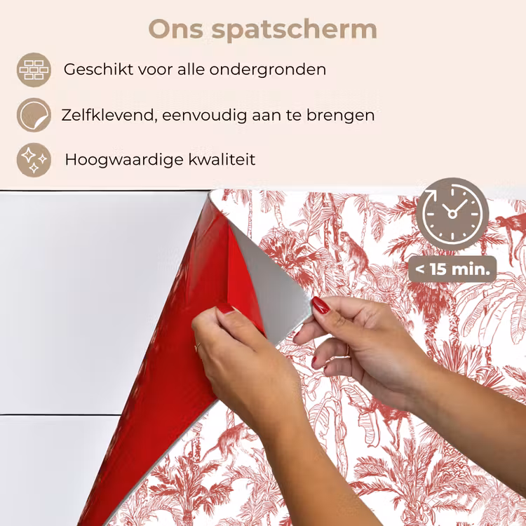Aap - Oerwoud - Rood keuken achterwand spatscherm klein 900 -spatscherm_NL