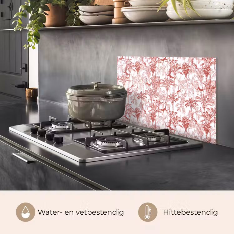 Aap - Oerwoud - Rood keuken achterwand spatscherm klein 900 -usp_NL