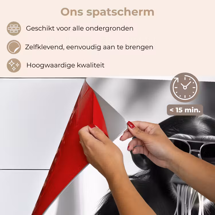 Aap - Spaghetti - Zonnebril - Zwart wit - Cool - Dier keuken achterwand spatscherm klein -spatscherm_NL