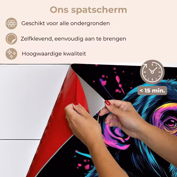 Aap - Verf - Neon - Kleur keuken achterwand spatscherm klein -spatscherm_NL