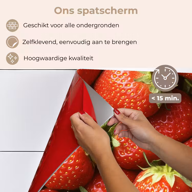 Aardbei - Fruit - Rood keuken achterwand spatscherm klein -spatscherm_NL