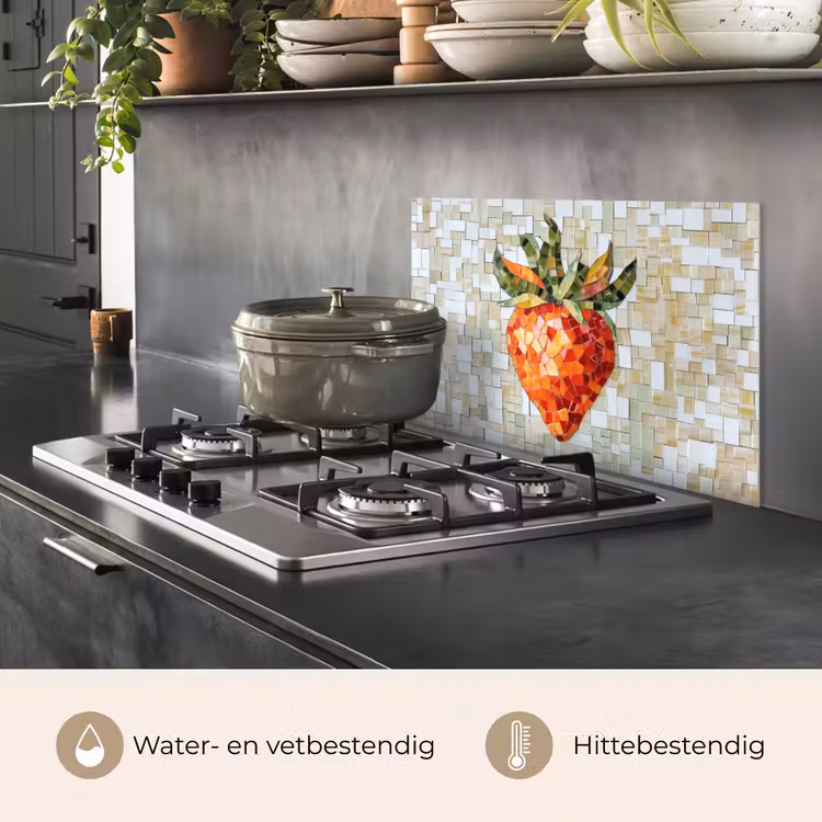 Aardbei - Rood - Mozaïek - Fruit keuken achterwand spatscherm klein -usp_NL