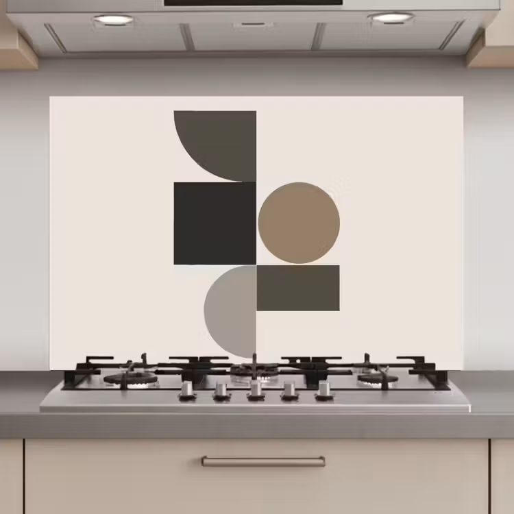 Aardetinten - Abstracte compositie - Eenvoudige vormen keuken achterwand spatscherm klein -3d_website