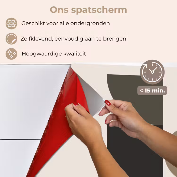 Aardetinten - Abstracte compositie - Eenvoudige vormen keuken achterwand spatscherm klein -spatscherm_NL
