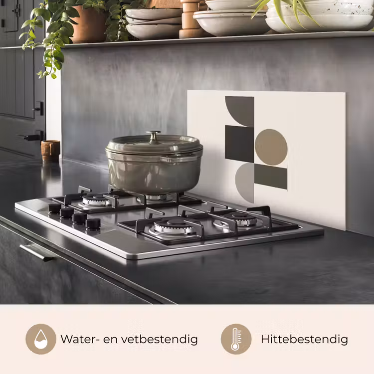 Aardetinten - Abstracte compositie - Eenvoudige vormen keuken achterwand spatscherm klein -usp_NL
