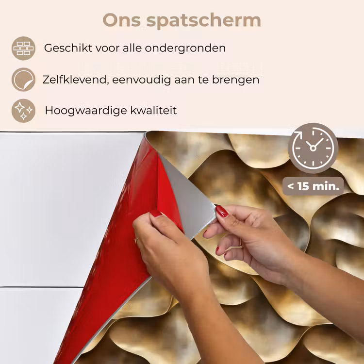 Abstract - Antiek - Goud keuken achterwand spatscherm klein 900 -spatscherm_NL