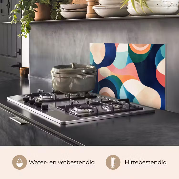 Abstract - Blauw - Roze keuken achterwand spatscherm klein -usp_NL