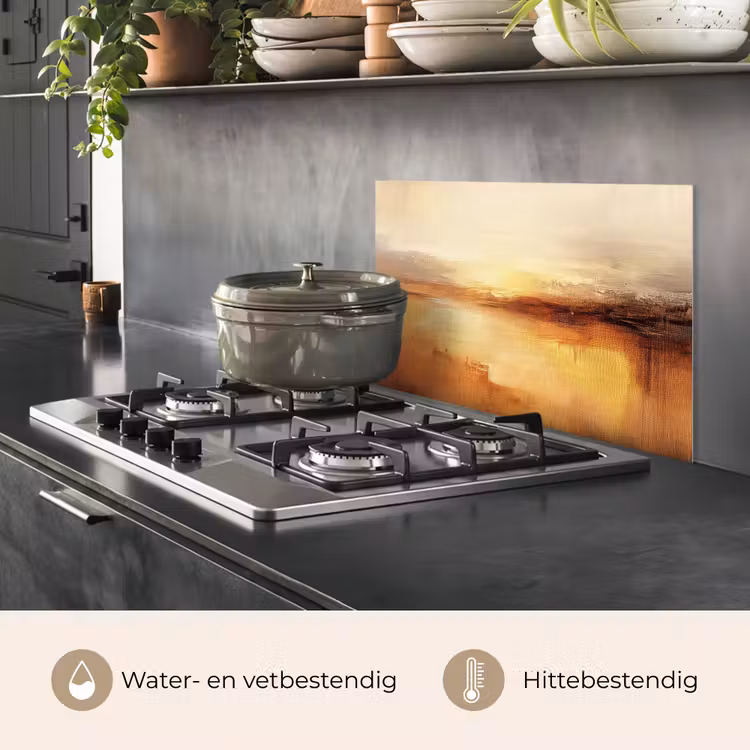 Abstract - Bruin - Modern - Herfst kleuren keuken achterwand spatscherm klein -usp_NL