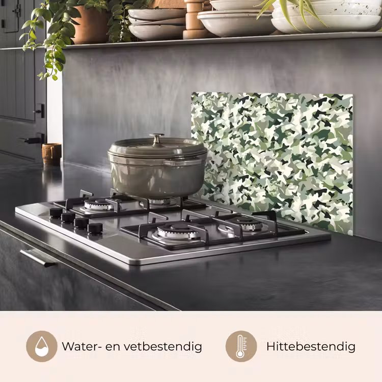 Abstract - Camouflage - Groen keuken achterwand spatscherm klein 900 -usp_NL
