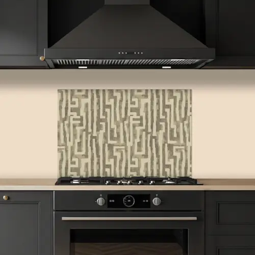 Abstract - Geometrisch - Groen keuken achterwand spatscherm klein 900 -sfeer1