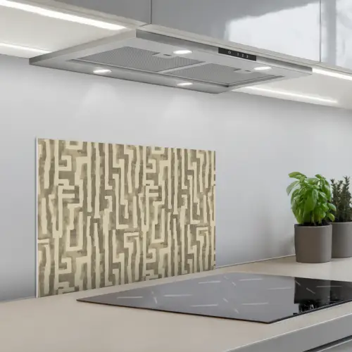 Abstract - Geometrisch - Groen keuken achterwand spatscherm klein 900 -3d_schuin