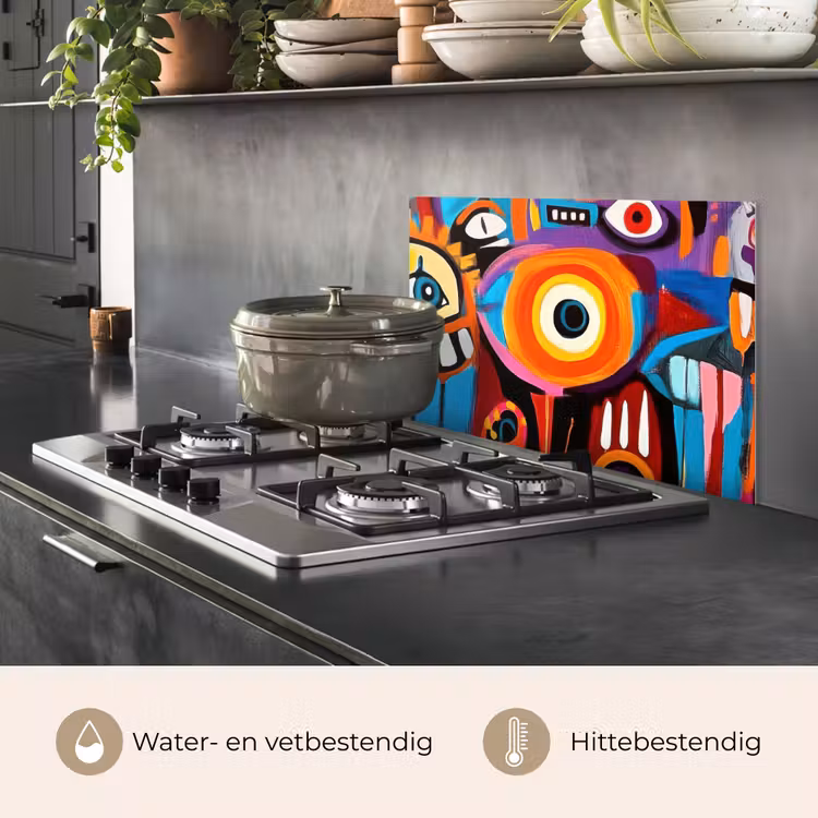 Abstract - Gezicht - Kleurrijk keuken achterwand spatscherm klein -usp_NL