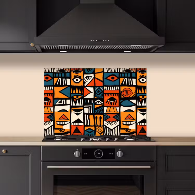 Abstract - Gezichten - Mozaïek keuken achterwand spatscherm klein -sfeer1