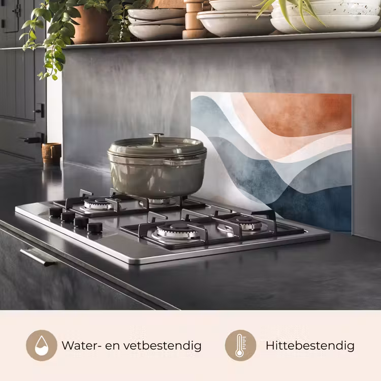 Abstract - Golven - Blauw keuken achterwand spatscherm klein -usp_NL