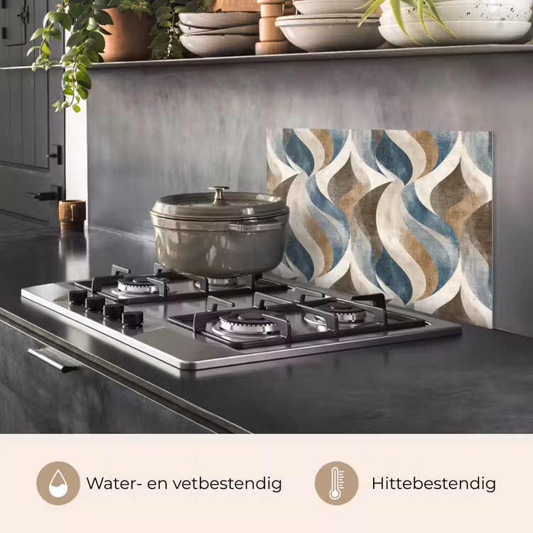 Abstract - Golven - Kleurrijk keuken achterwand spatscherm klein 900 -usp_NL