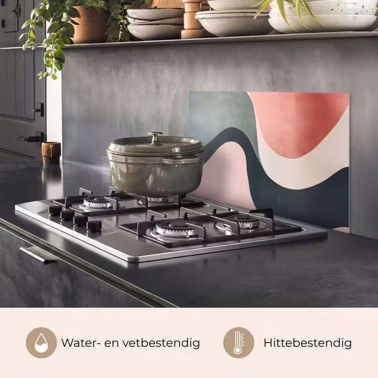 Abstract - Golven - Sierlijk - Roze keuken achterwand spatscherm klein -usp_NL