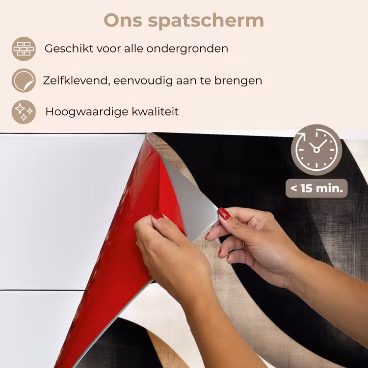 Abstract - Golven - Zwart - Verweerd keuken achterwand spatscherm klein -spatscherm_NL
