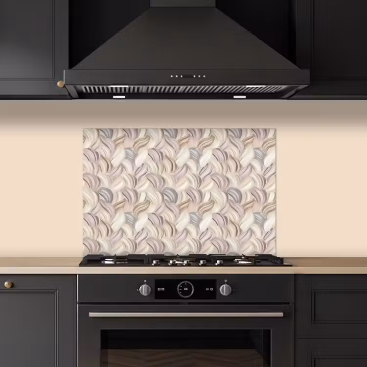 Abstract - Golvend - Pastel keuken achterwand spatscherm klein 900 -sfeer1