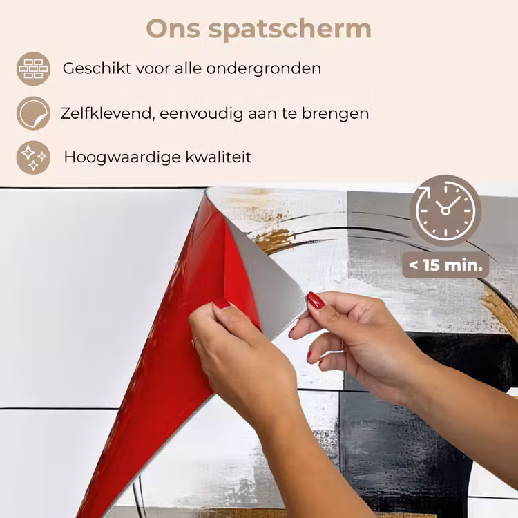 Abstract - Goud - Zilver - Vormen - Aesthetic keuken achterwand spatscherm klein -spatscherm_NL