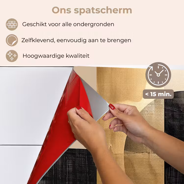 Abstract - Goud - Zwart - Kunst keuken achterwand spatscherm klein -spatscherm_NL