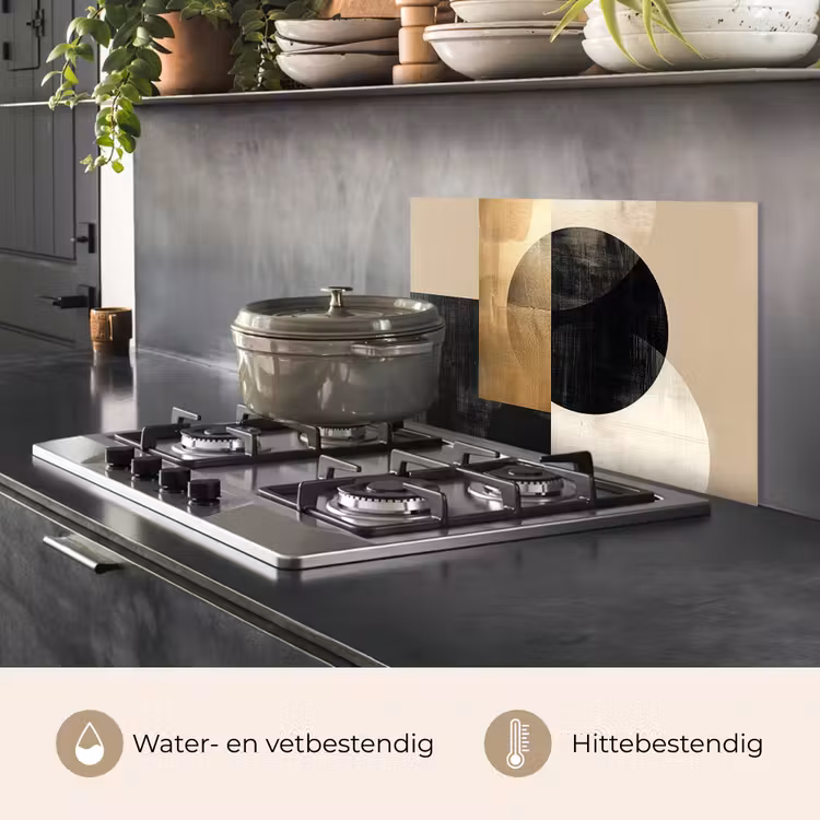 Abstract - Goud - Zwart - Kunst keuken achterwand spatscherm klein -usp_NL