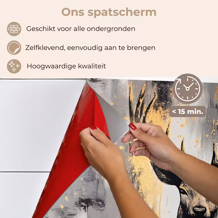 Abstract - Hert - Gewei - Goud keuken achterwand spatscherm klein -spatscherm_NL