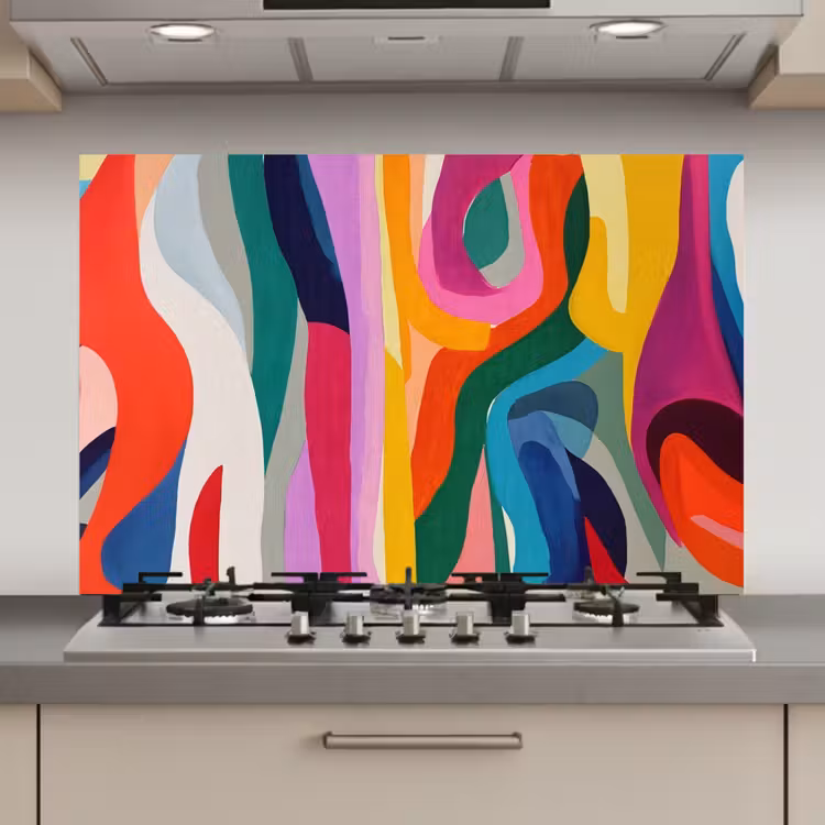 Abstract - Kleurrijk - Golven - Lijnen keuken achterwand spatscherm klein -3d_website