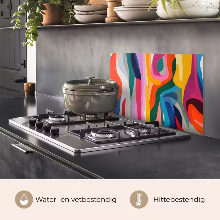 Abstract - Kleurrijk - Golven - Lijnen keuken achterwand spatscherm klein -usp_NL