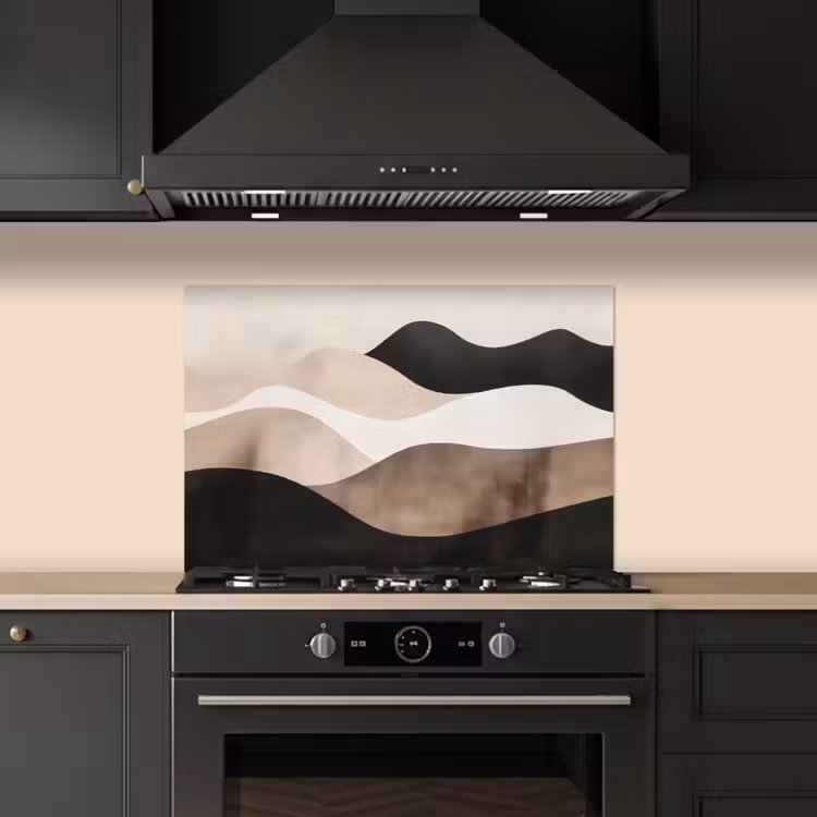 Abstract - Landschap - Golven - Crèmekleur keuken achterwand spatscherm klein -sfeer1