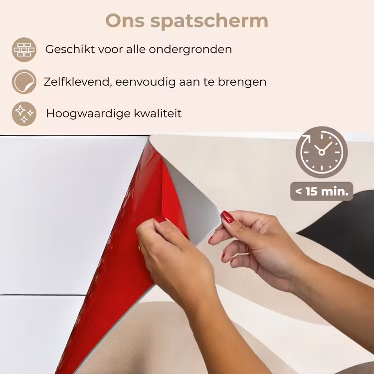 Abstract - Landschap - Golven - Crèmekleur keuken achterwand spatscherm klein -spatscherm_NL