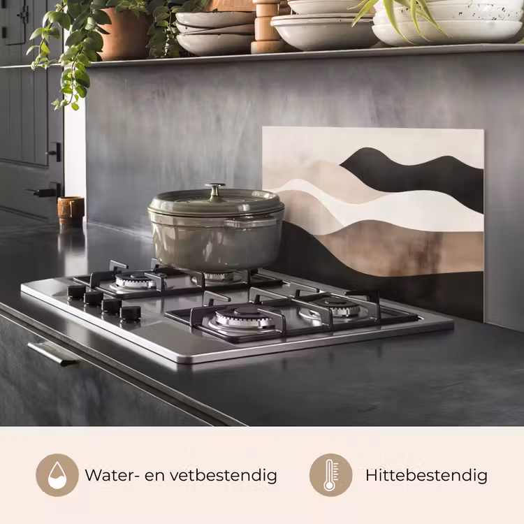 Abstract - Landschap - Golven - Crèmekleur keuken achterwand spatscherm klein -usp_NL