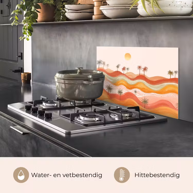 Abstract landschap - Palmbomen - Kleurrijk keuken achterwand spatscherm klein -usp_NL