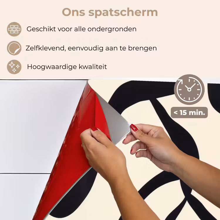 Abstract - Lijnen - Modern - Beige keuken achterwand spatscherm klein -spatscherm_NL
