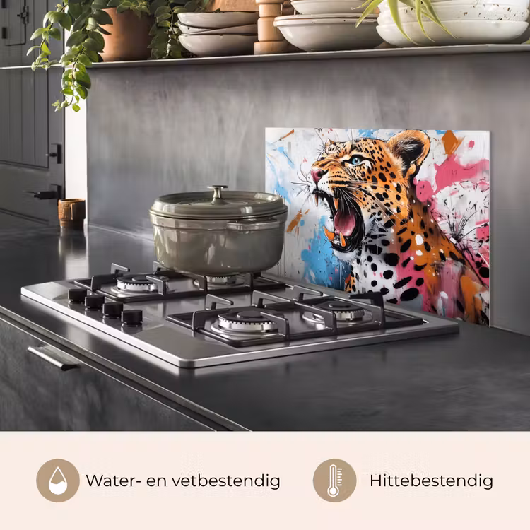 Abstract - Luipaard - Kleurrijk keuken achterwand spatscherm klein -usp_NL